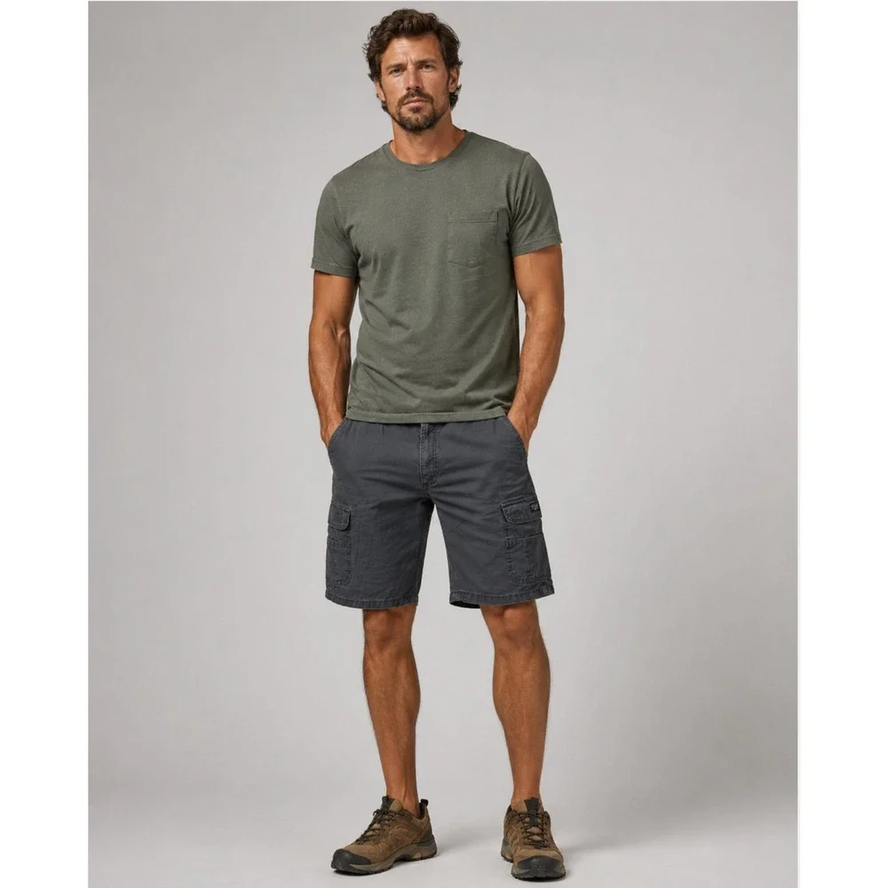 Wrangler Cargo Shorts Mens 36 Gray Authentic Issue Cotton Utility‎ Pockets